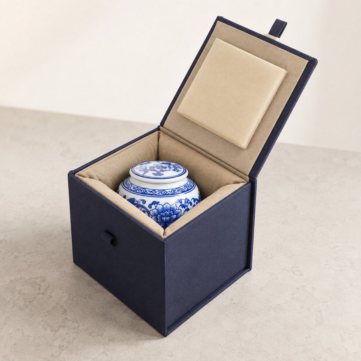 Scrolling Peony Tea Caddy — Prosperity that Endures