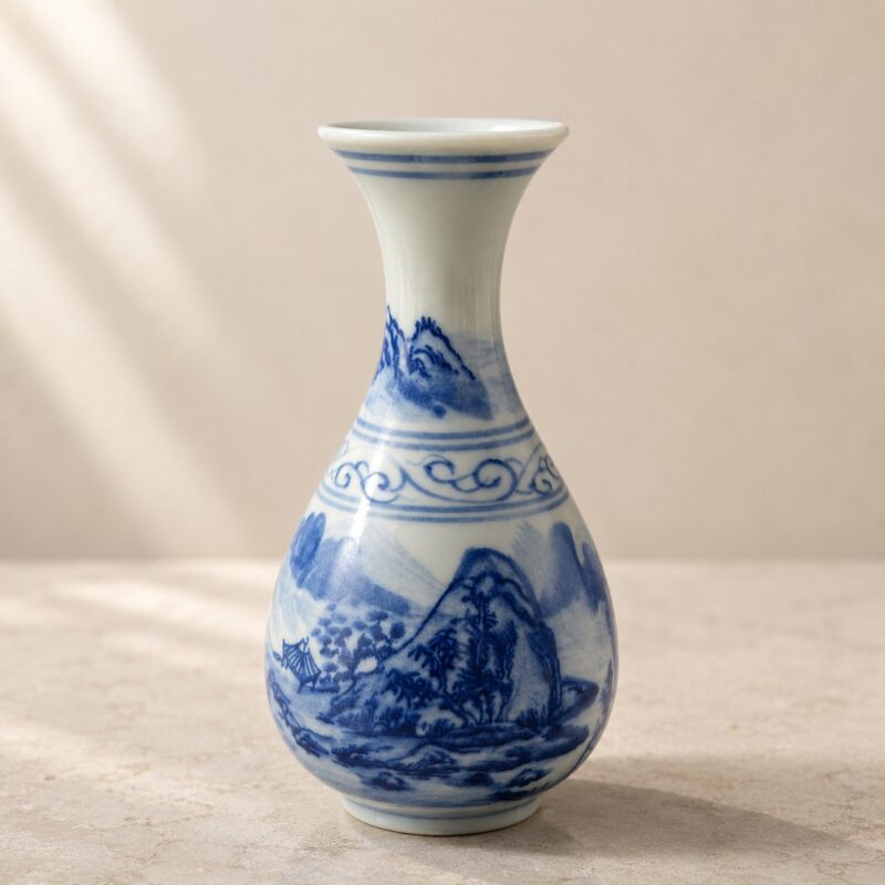 Miniature Landscape Vase — Tranquility and Resilience