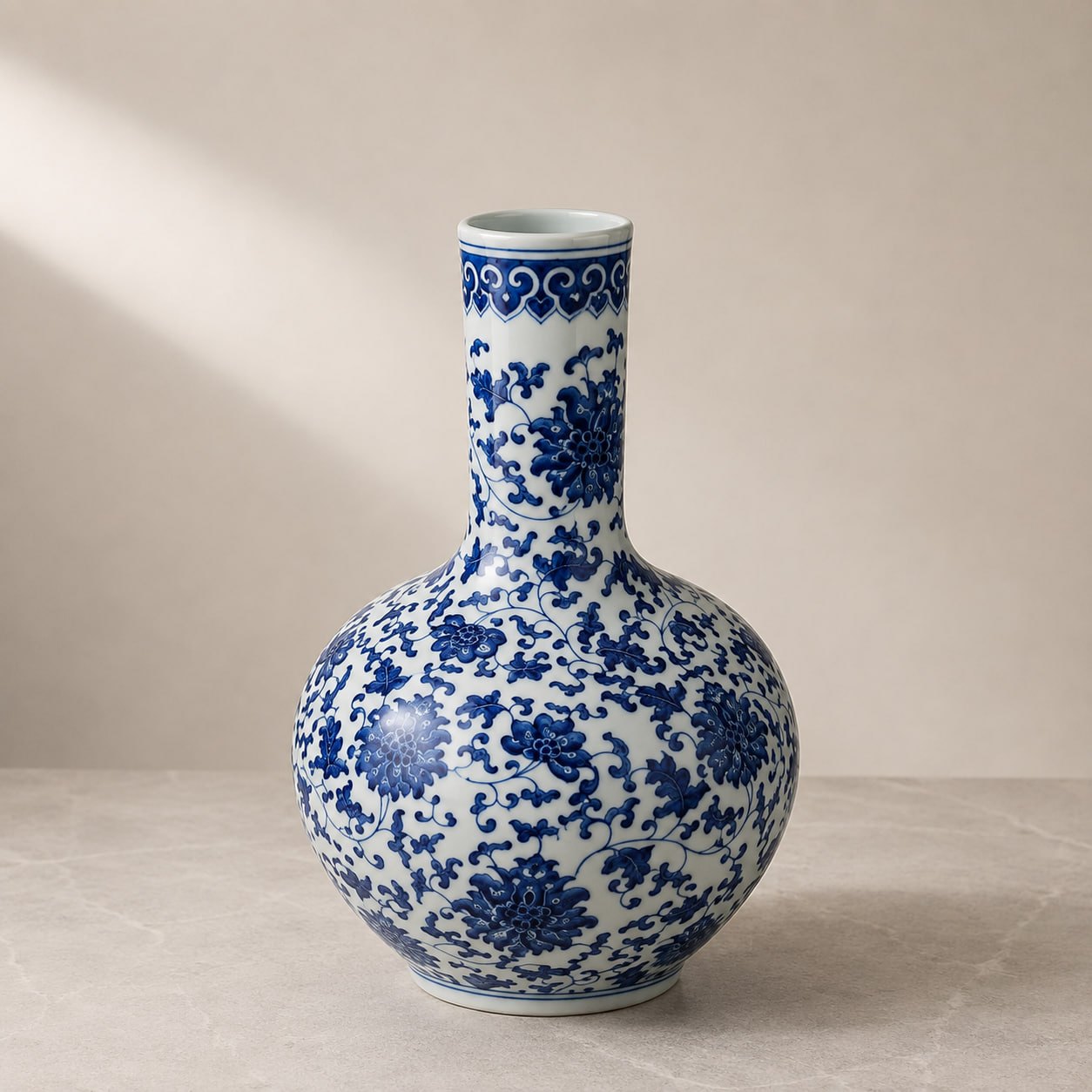 Blue & White Tianqiu Vase — Endless Growth