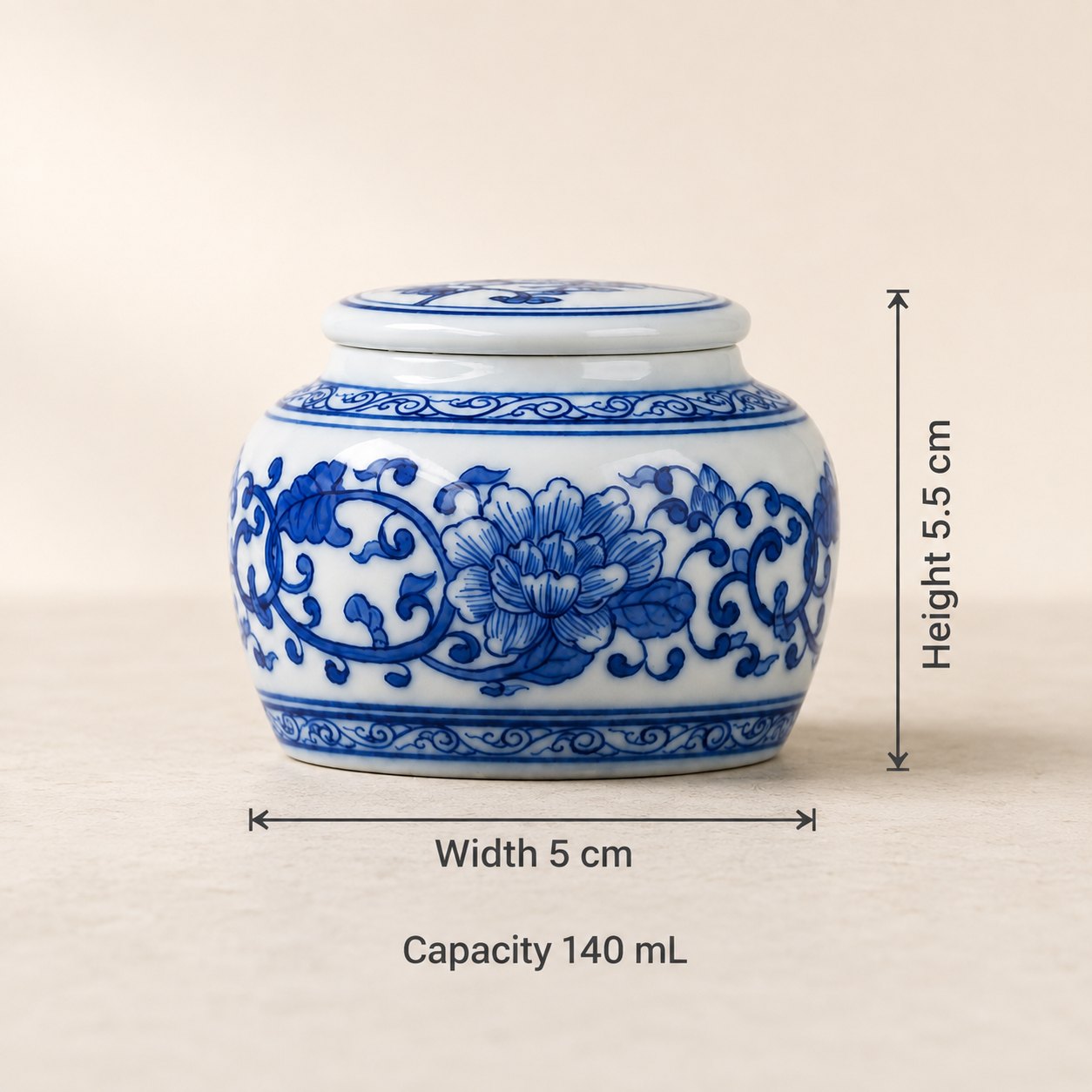 Scrolling Peony Tea Caddy — Prosperity that Endures