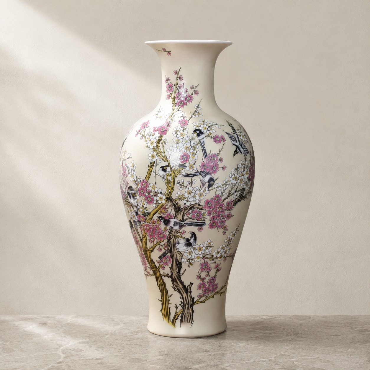 Magpie & Plum Fish-Tail Vase — Joy and Abundance