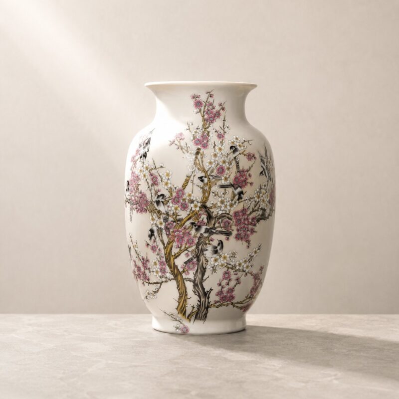 Magpie & Plum Winter-Melon Vase — Joy Is on the Way