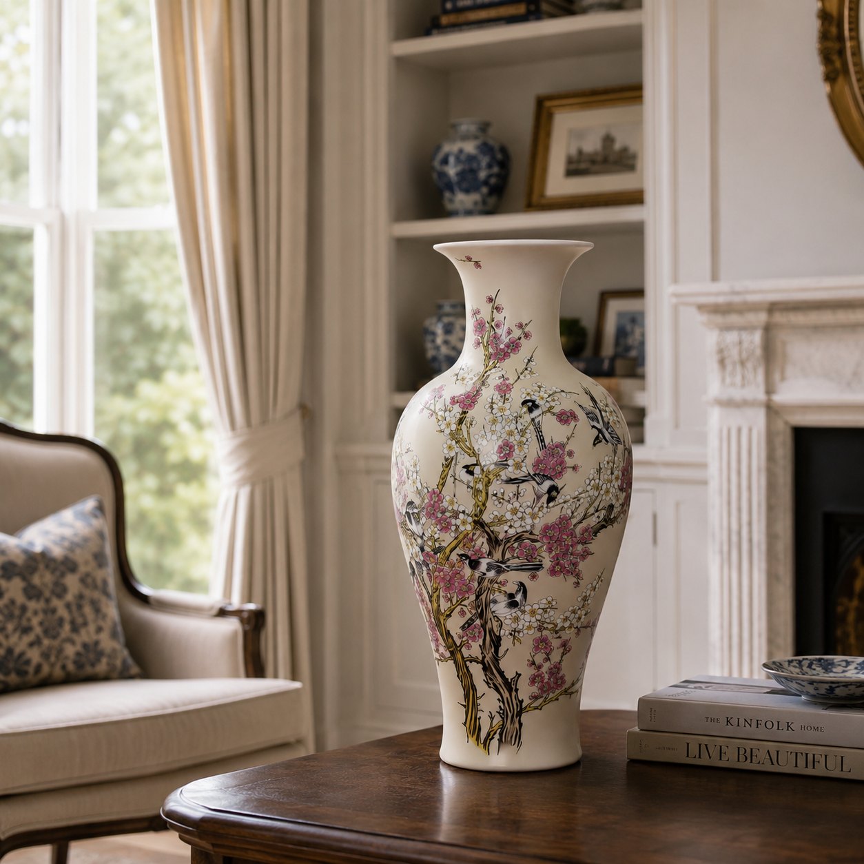 Magpie & Plum Fish-Tail Vase — Joy and Abundance