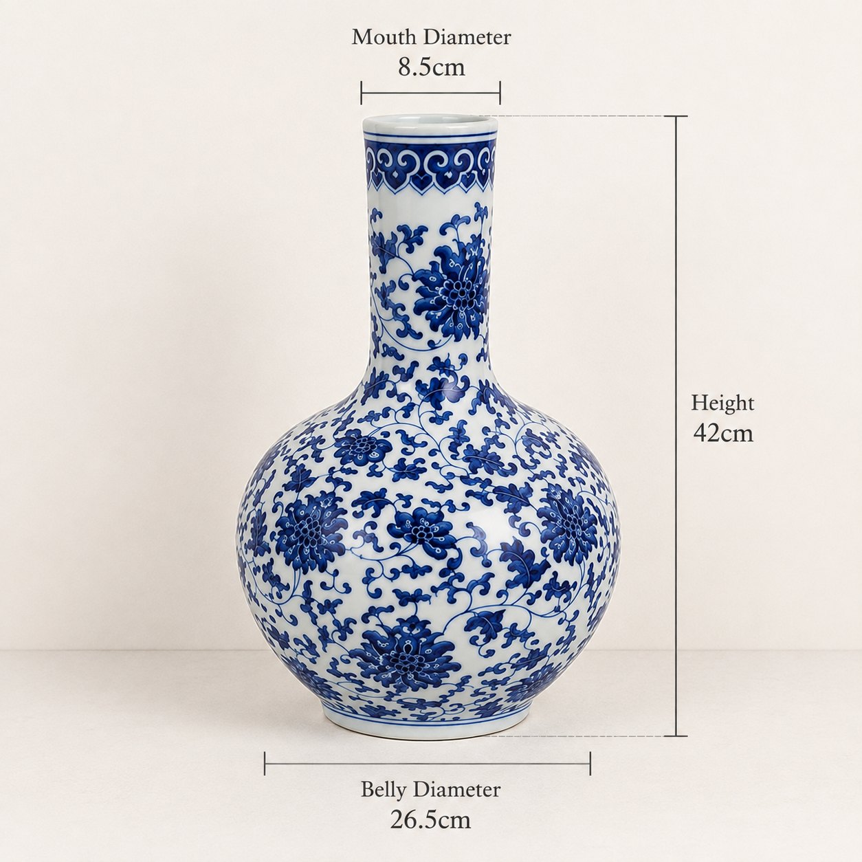 Blue & White Tianqiu Vase — Endless Growth