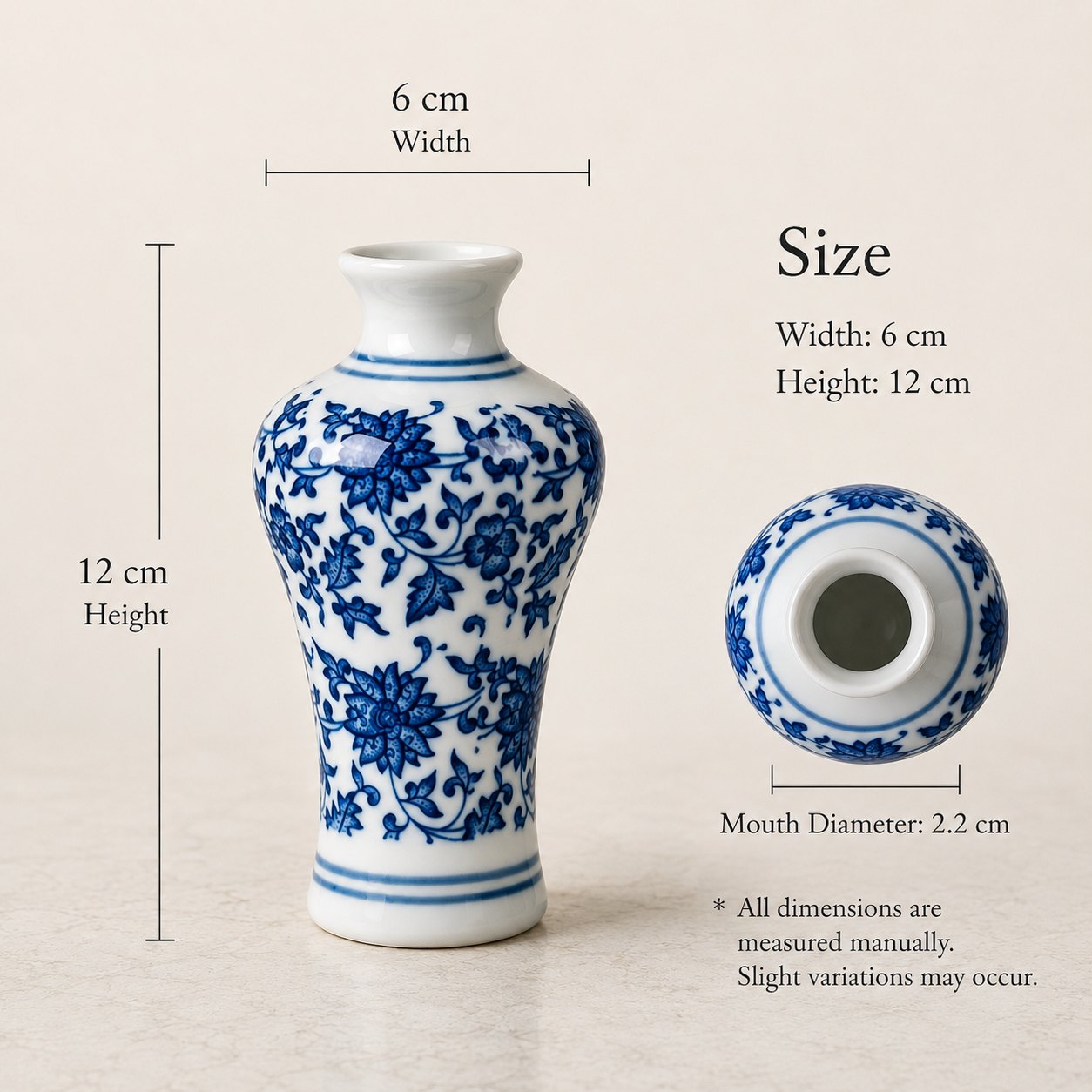 Miniature Blue & White Meiping