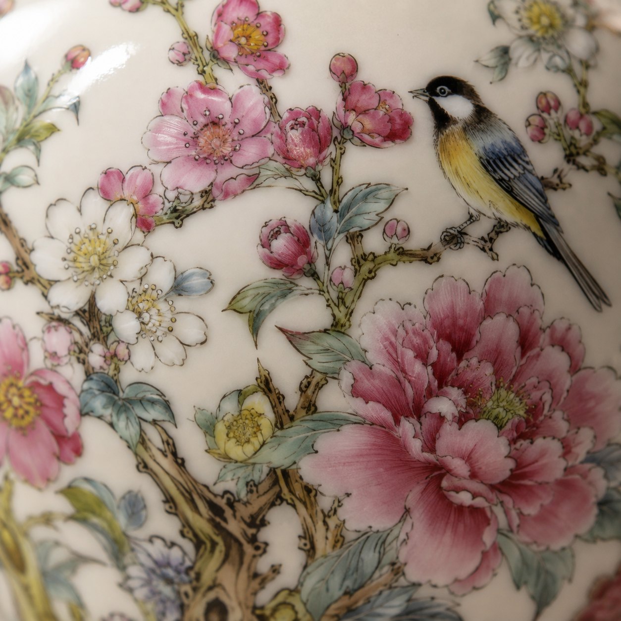 Magpie & Plum Fish-Tail Vase — Joy and Abundance