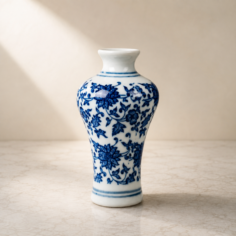 Miniature Blue & White Meiping