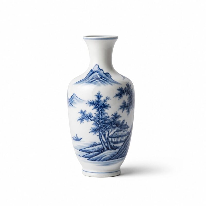 Small Blue & White Decorative Vase