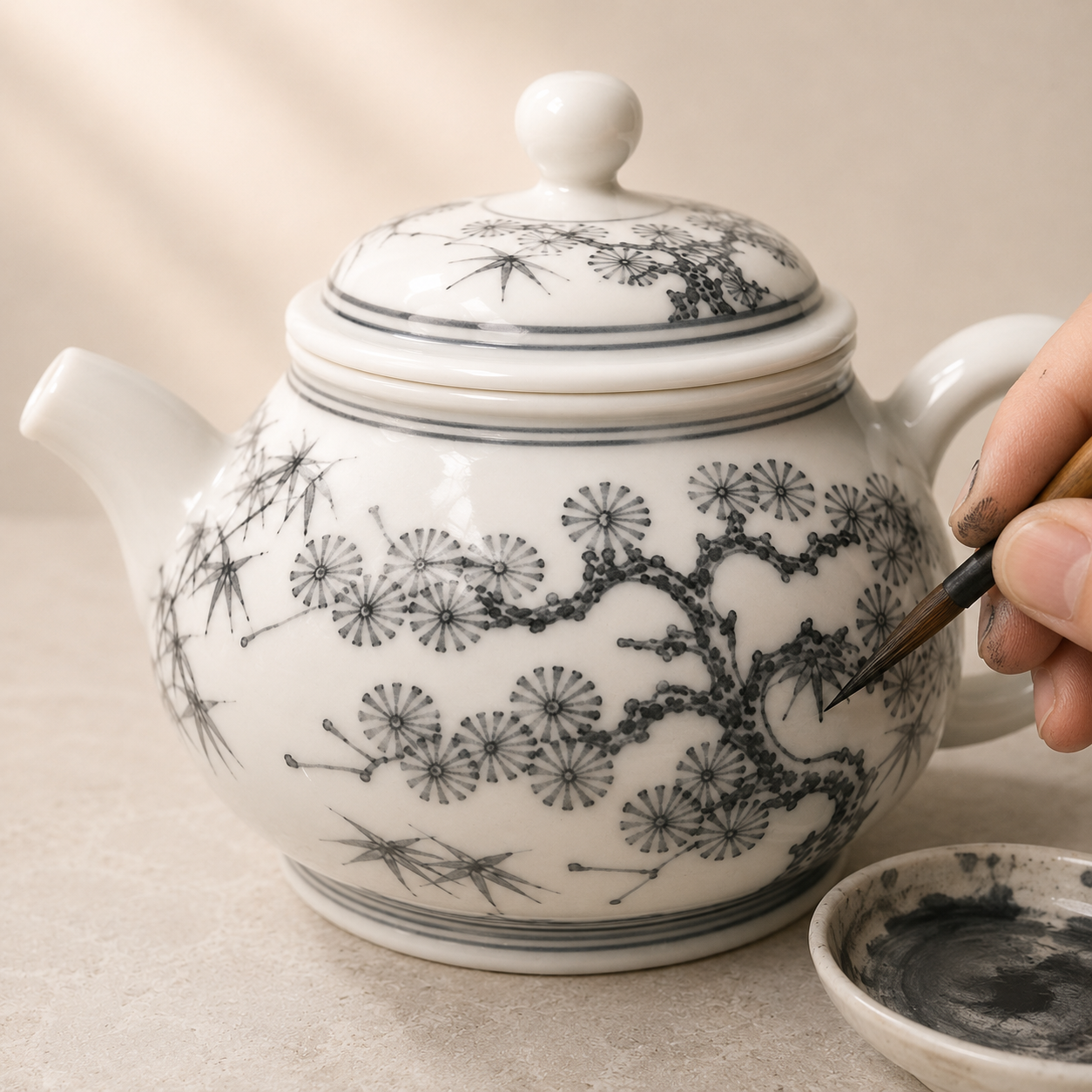 Plum Blossom · Blue & White Porcelain Tea Set - Image 5