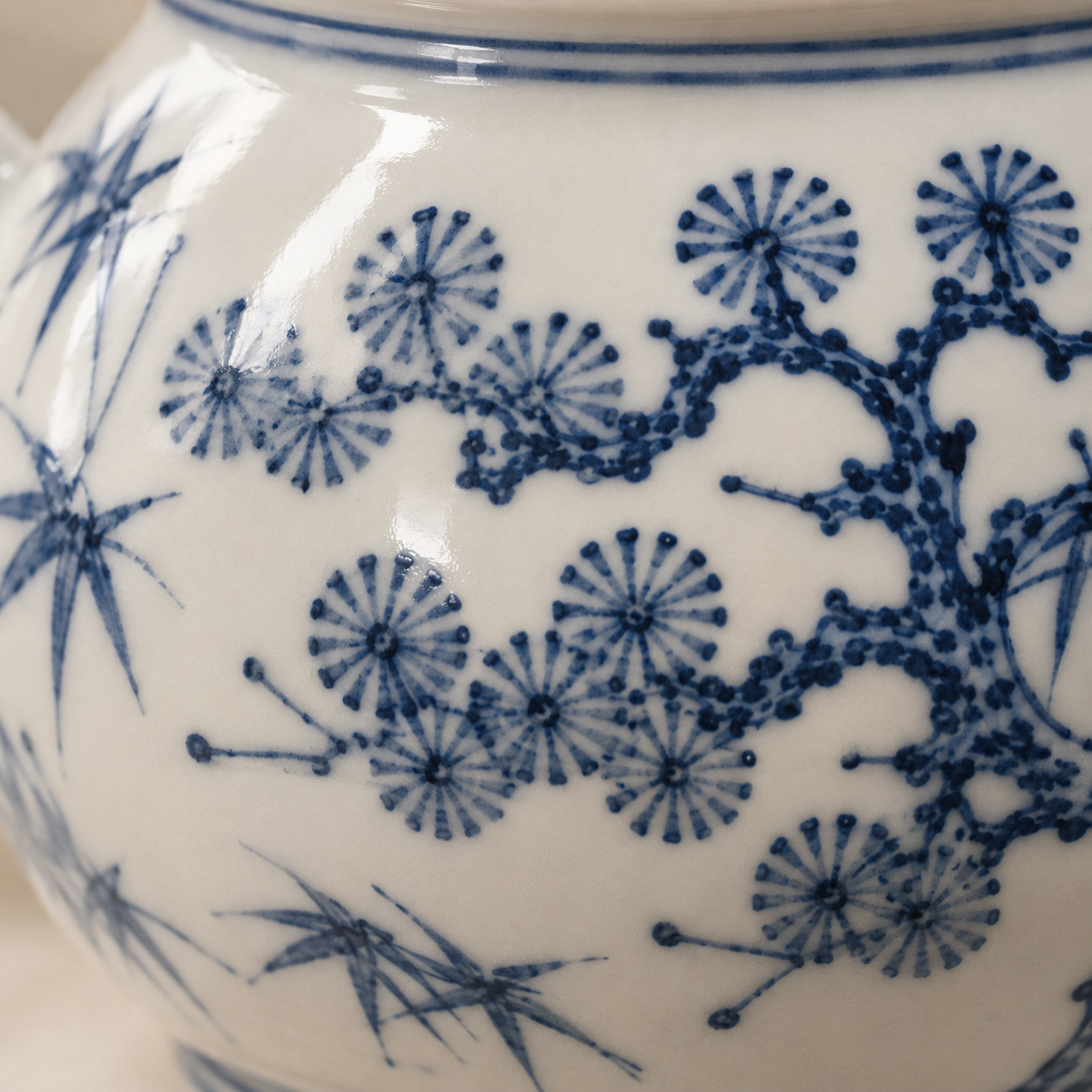 Plum Blossom · Blue & White Porcelain Tea Set - Image 4