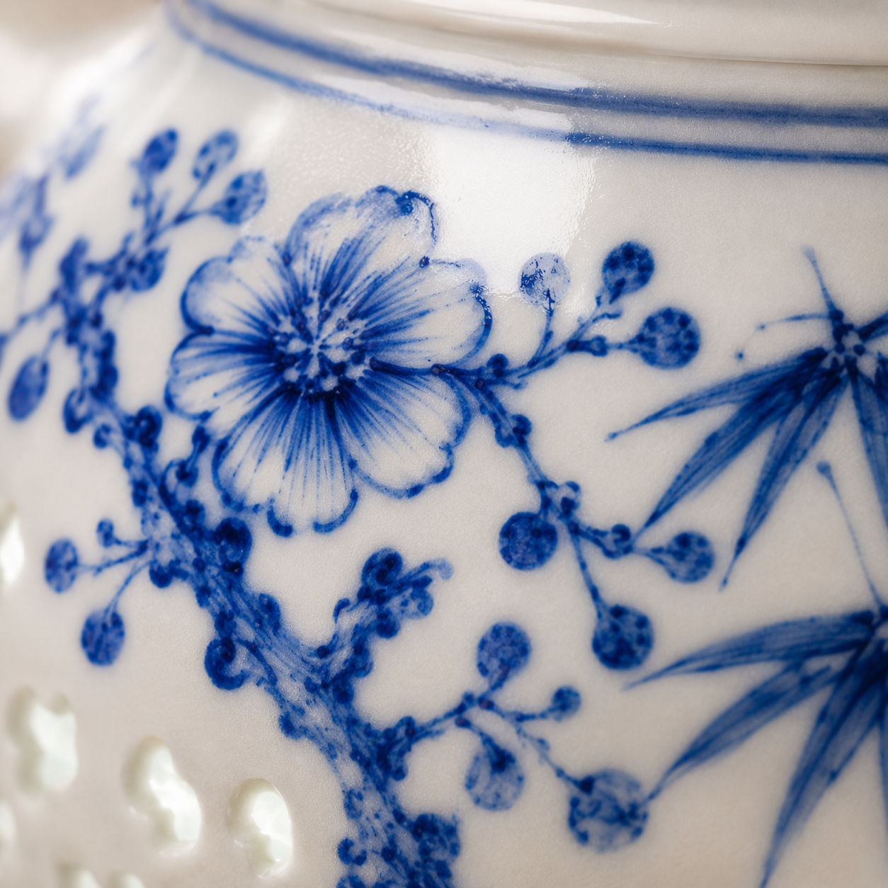 Blossom Light · Blue & White Linglong Porcelain Tea Set - Image 5
