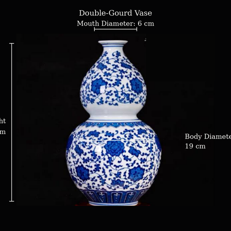 Blue and White Floral Double-Gourd Vase