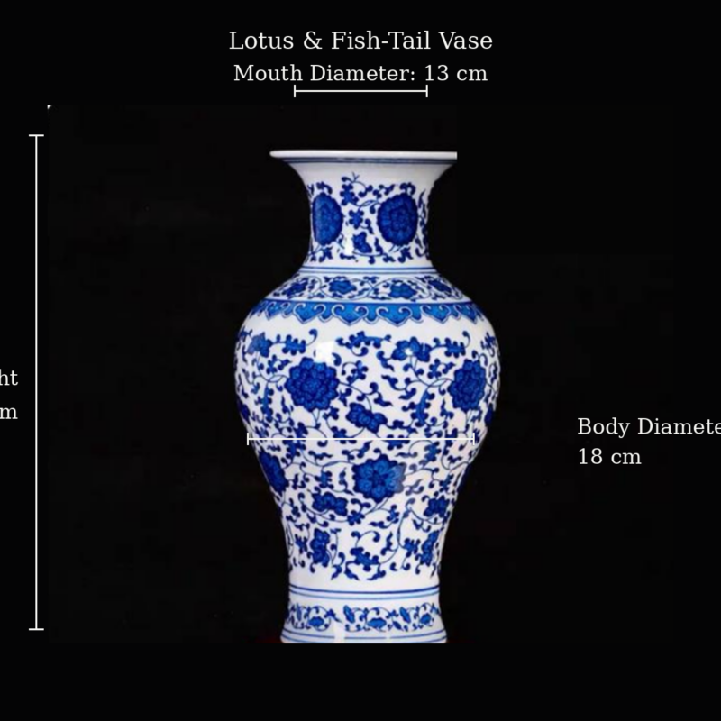 Blue and White Lotus Fish-Tail Vase
