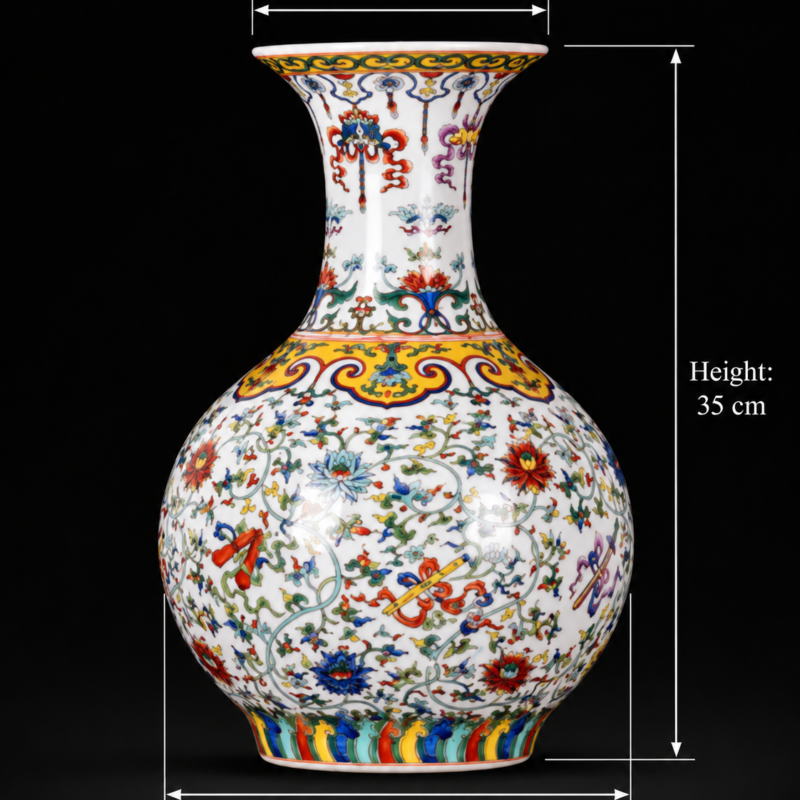 Famille Rose Style Floral Globular Vase
