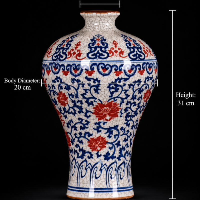 Famille Rose Style Scrolling Floral Display Vase